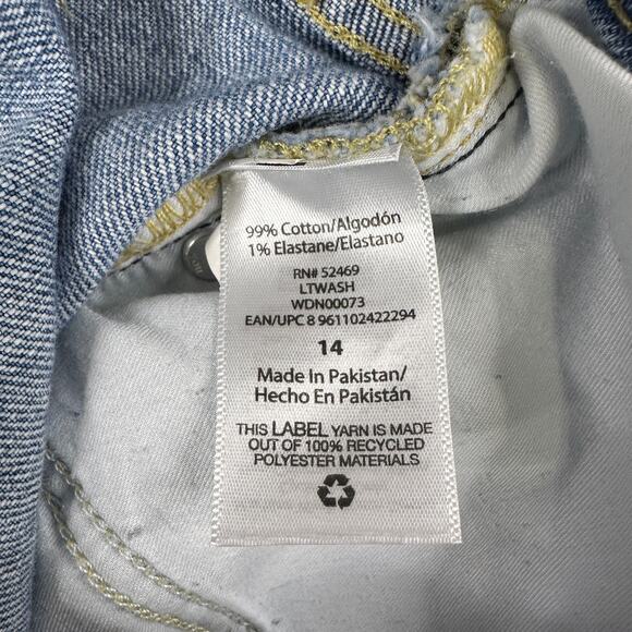 Free Assembly Jeans Denim Short WMNS Sz 14 Light Wash Blue Frayed Hem High Rise - Picture 7 of 11